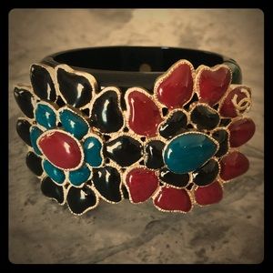 Chanel cuff bracelet with stones